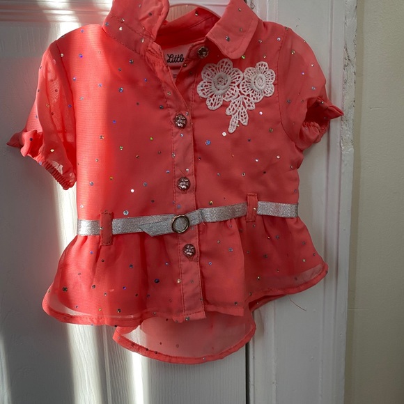 Button down up shirt with Flower pants